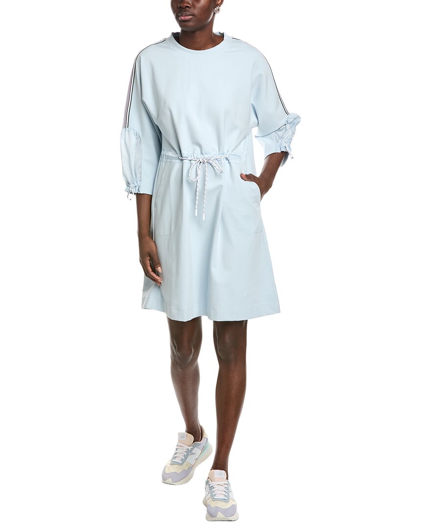 Marc Cain Linen & Silk-blend Dress In Blue