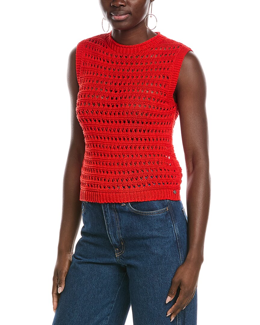Marc Cain Knit Sweater Top In Red