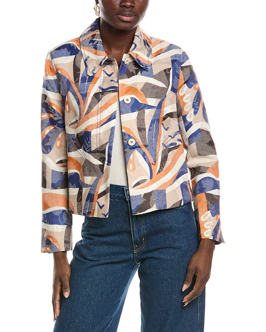 Marc Cain Printed Jacket In Blue