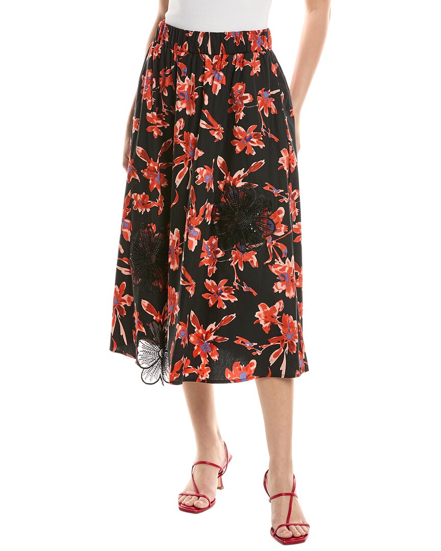 Nvlt Poplin Midi Skirt In Navy