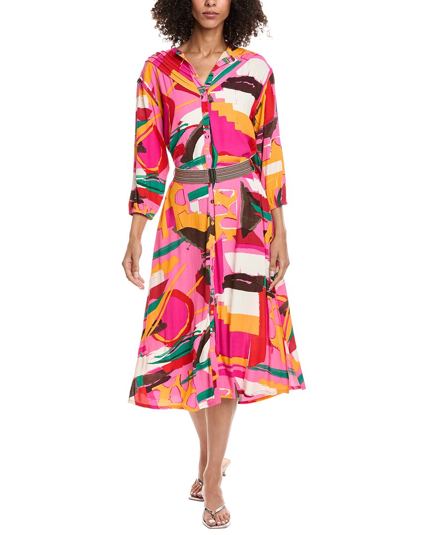Pom Amsterdam Midi Shirtdress In Pink