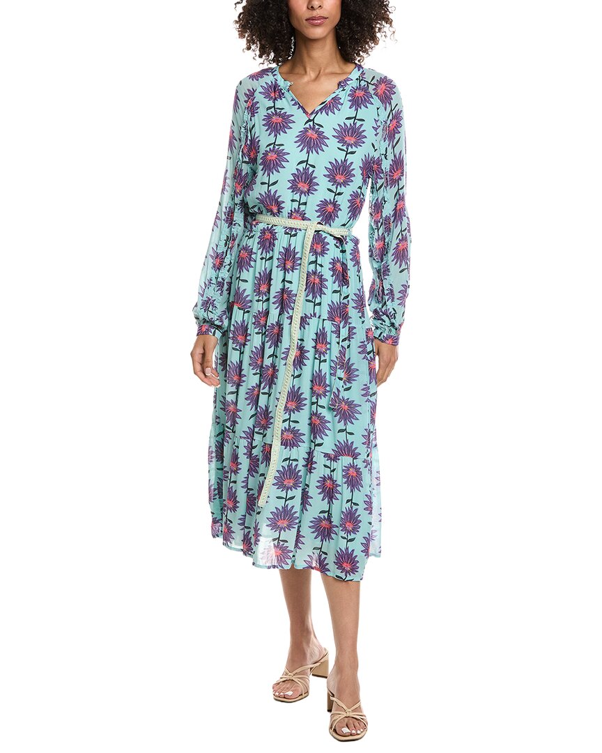 Pom Amsterdam Midi Dress In Blue