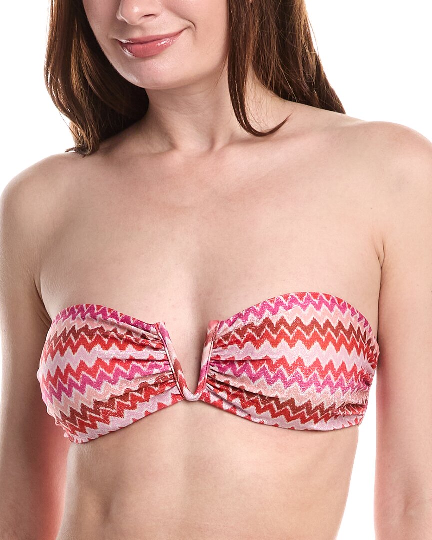 Ramy Brook Chevron Jaedyn Bikini Top In Red