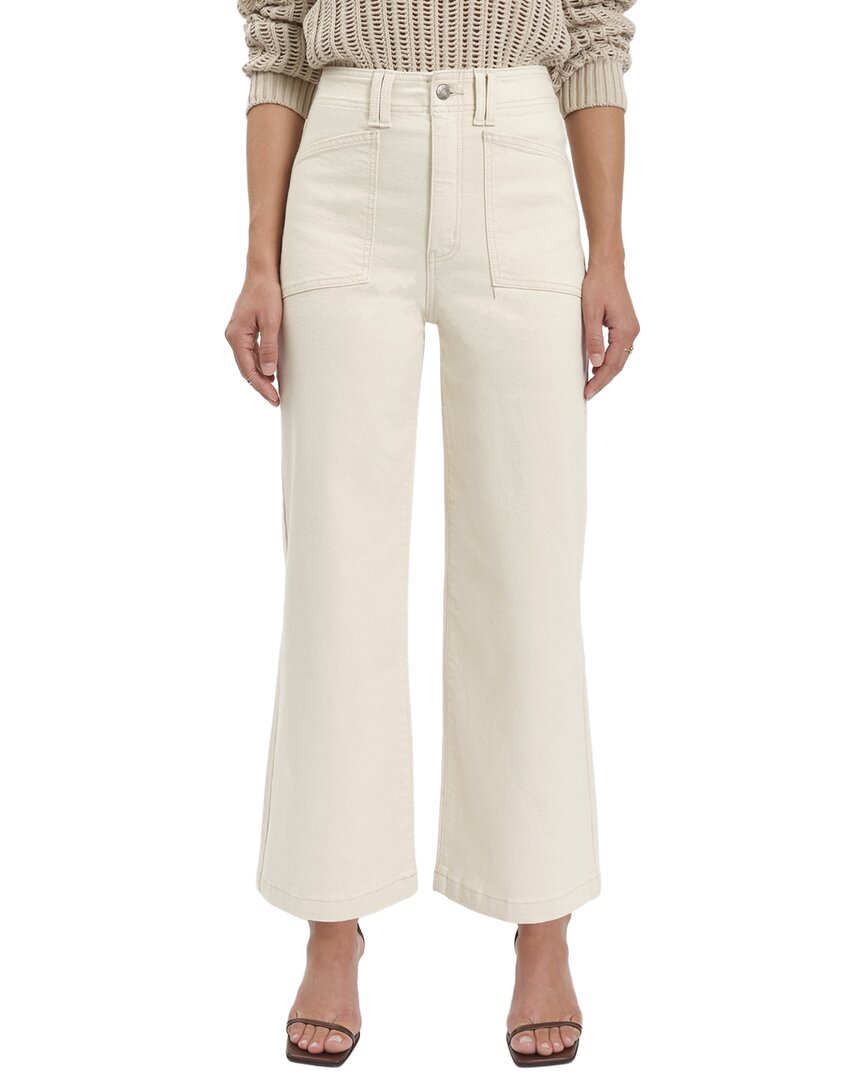Daze Denim Valley Girl Raw Cut Wide Ankle Leg Jean In White
