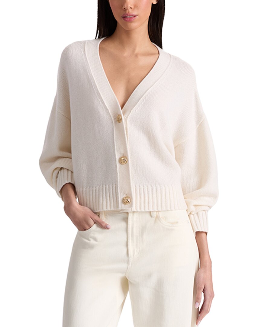 Alice And Olivia Alice + Olivia Atticus Cropped Boxy Cashmere-blend Cardigan In Sand