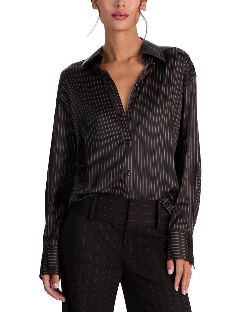 Alice And Olivia Alice + Olivia Perfect Button-down Shirt In Black