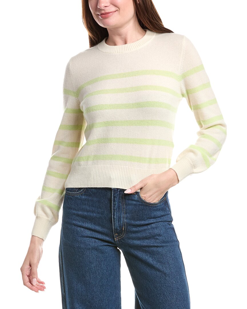 &isla Frankie Stripe Cashmere Top In Green