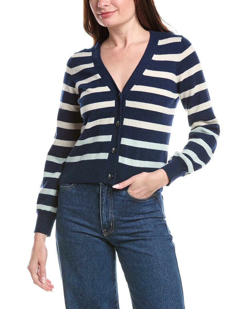 &isla Karla Stripe Cashmere Cardigan In Blue