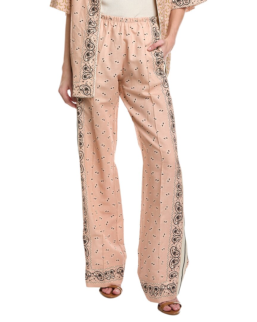 Palm Angels Linen-blend Pant In Pink