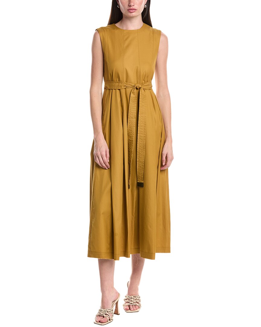 Max Mara Amina Midi Dress In Brown