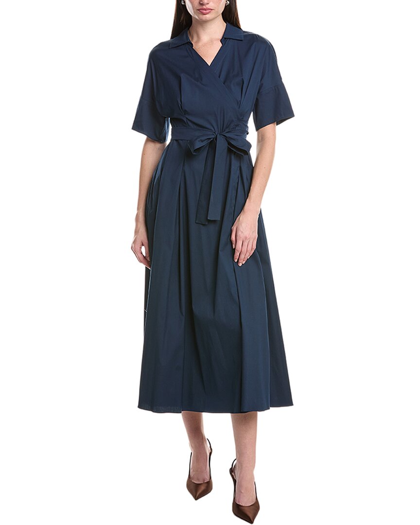 Max Mara Sarah Maxi Wrap Dress In Blue