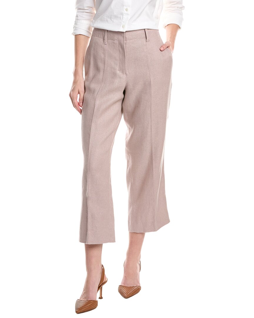 Max Mara Marco Linen-blend Trouser In Pink