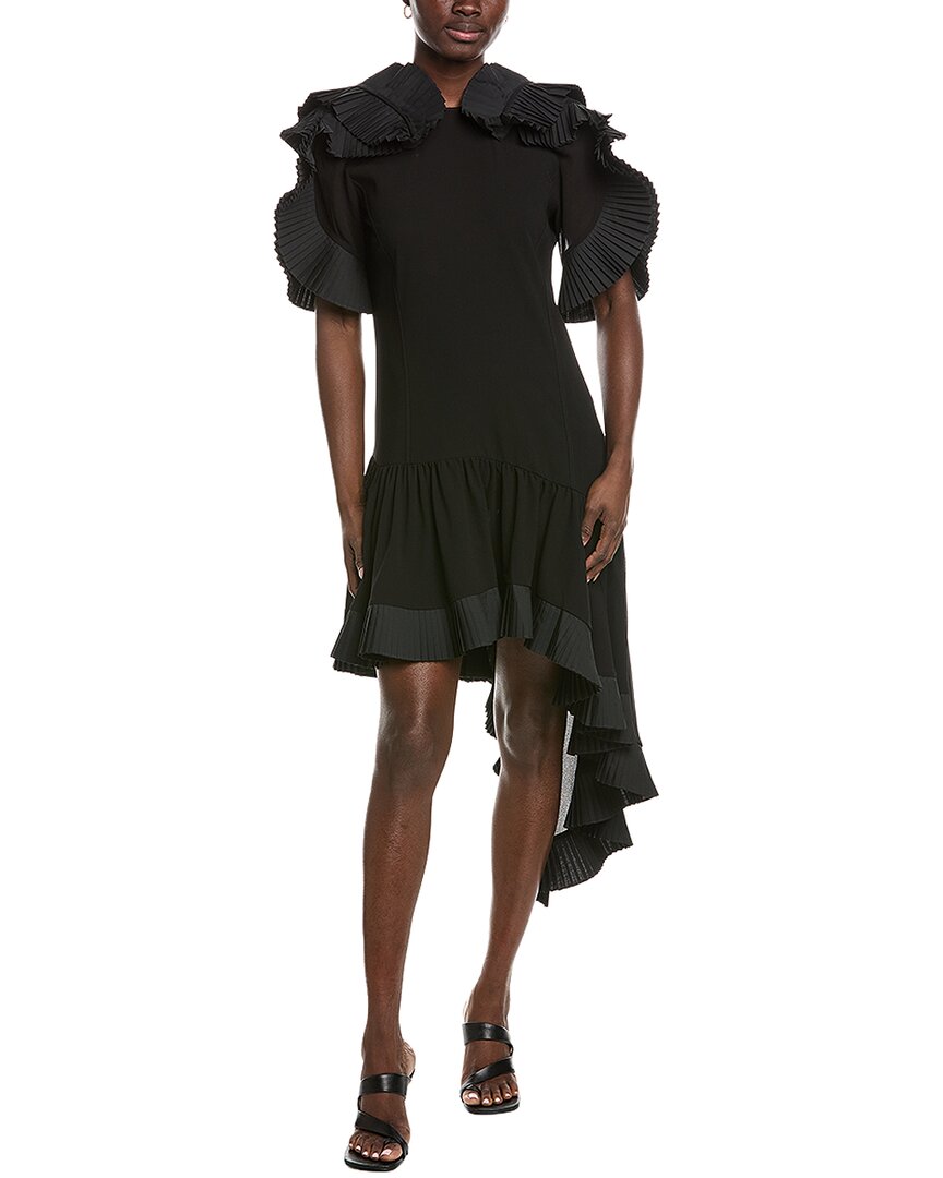 Co Soft Plisse Dress In Black