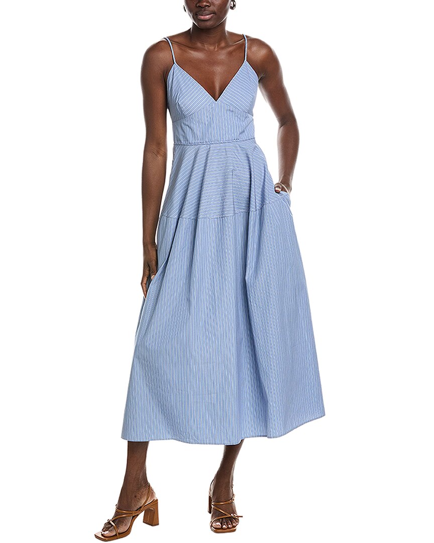 Co Basque Midi Dress In Blue