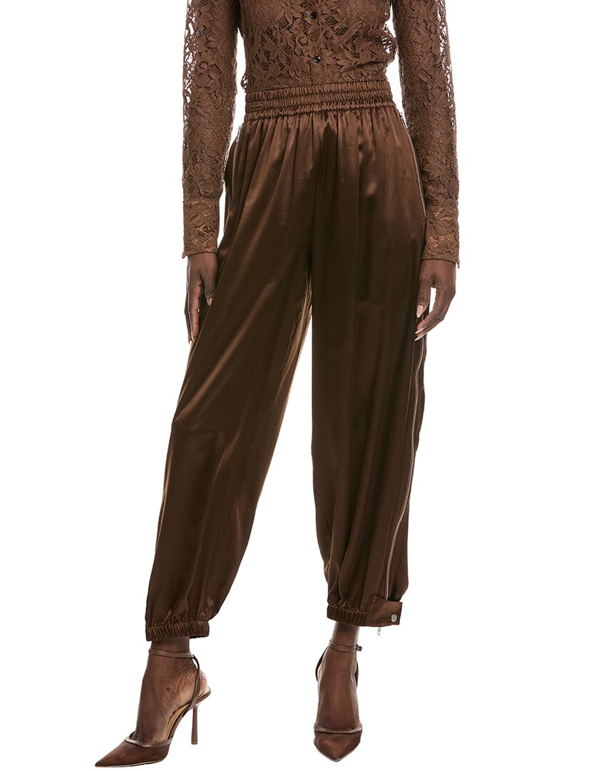 Co Articulated Vented Silk Pant In Tan