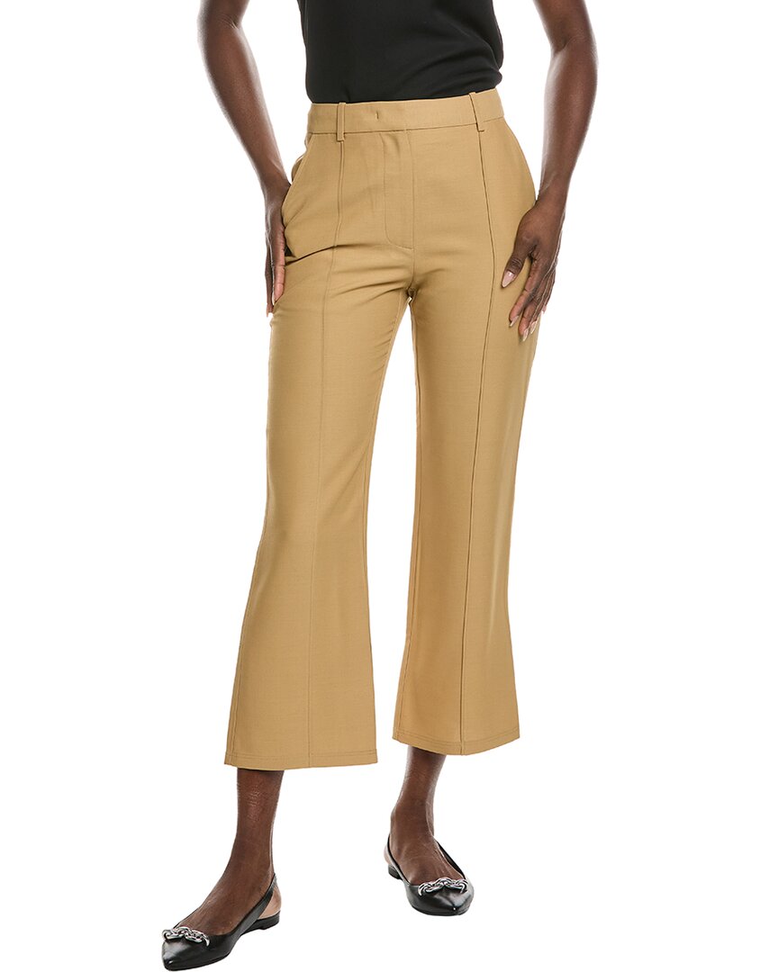 Co Wool-blend Cropped Flare Pant In Tan
