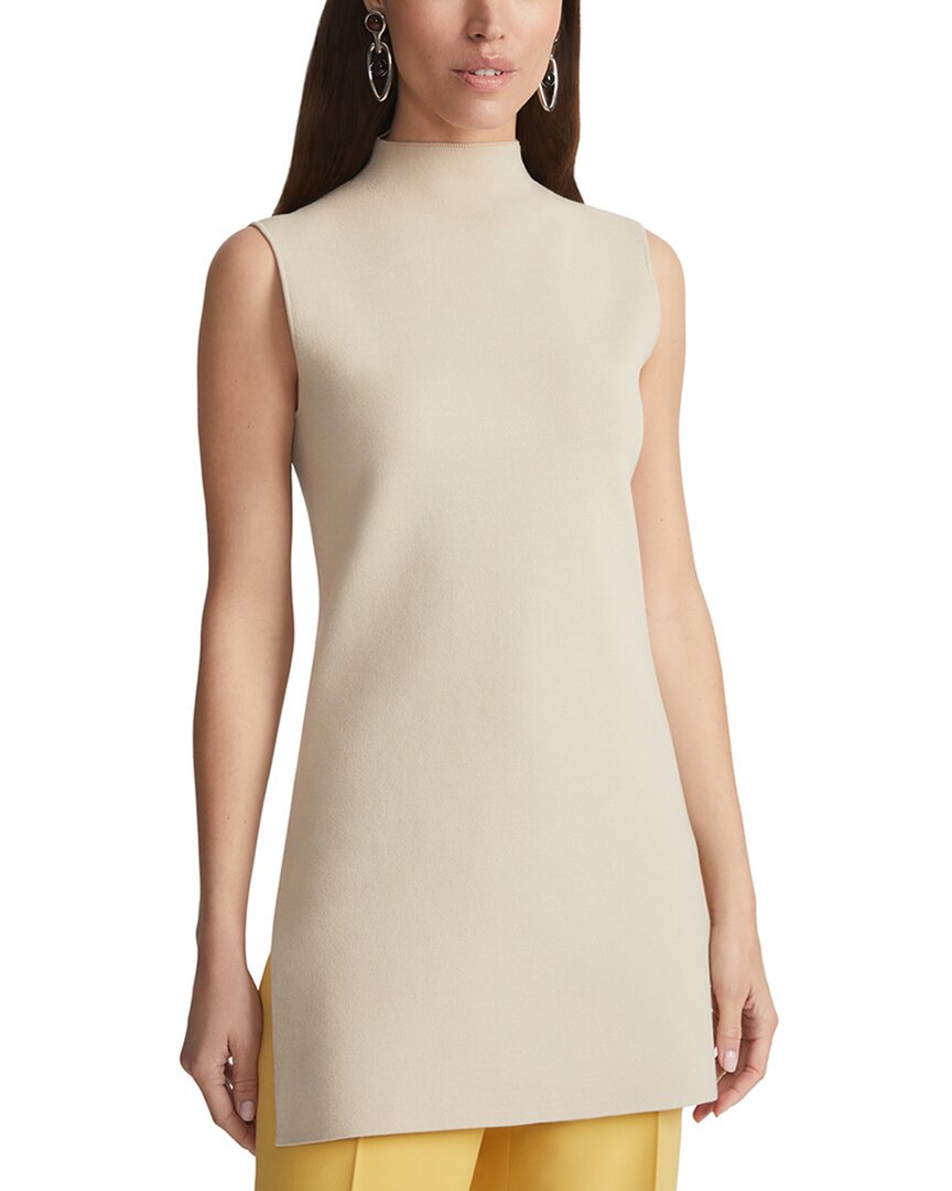 Lafayette 148 New York Side Slit Knit Tunic In White