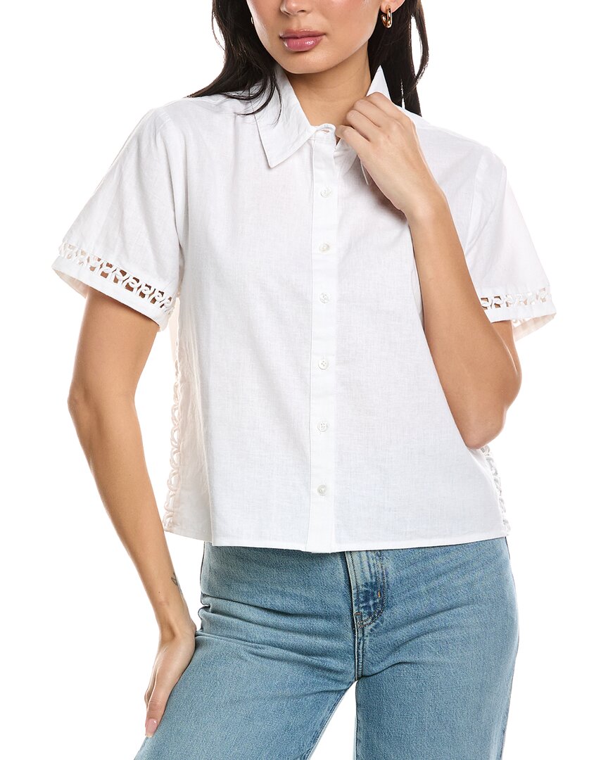 Allison Camille Linen-blend Shirt In White