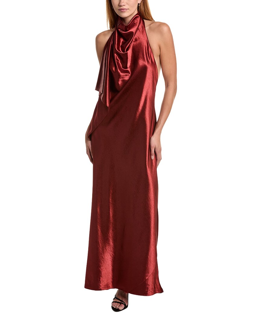 Bardot Sierra Drape Front Maxi Dress In Red