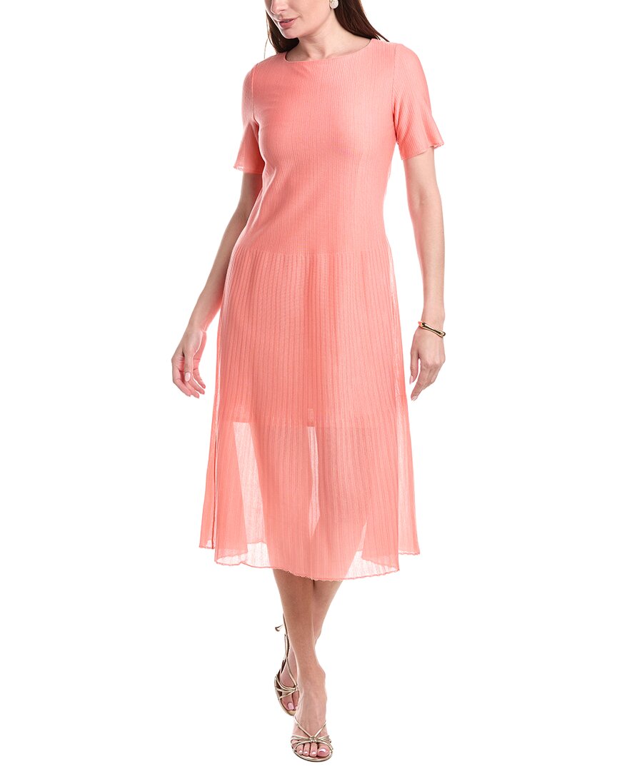 Misook Burnout Knit Mini Dress In Pink