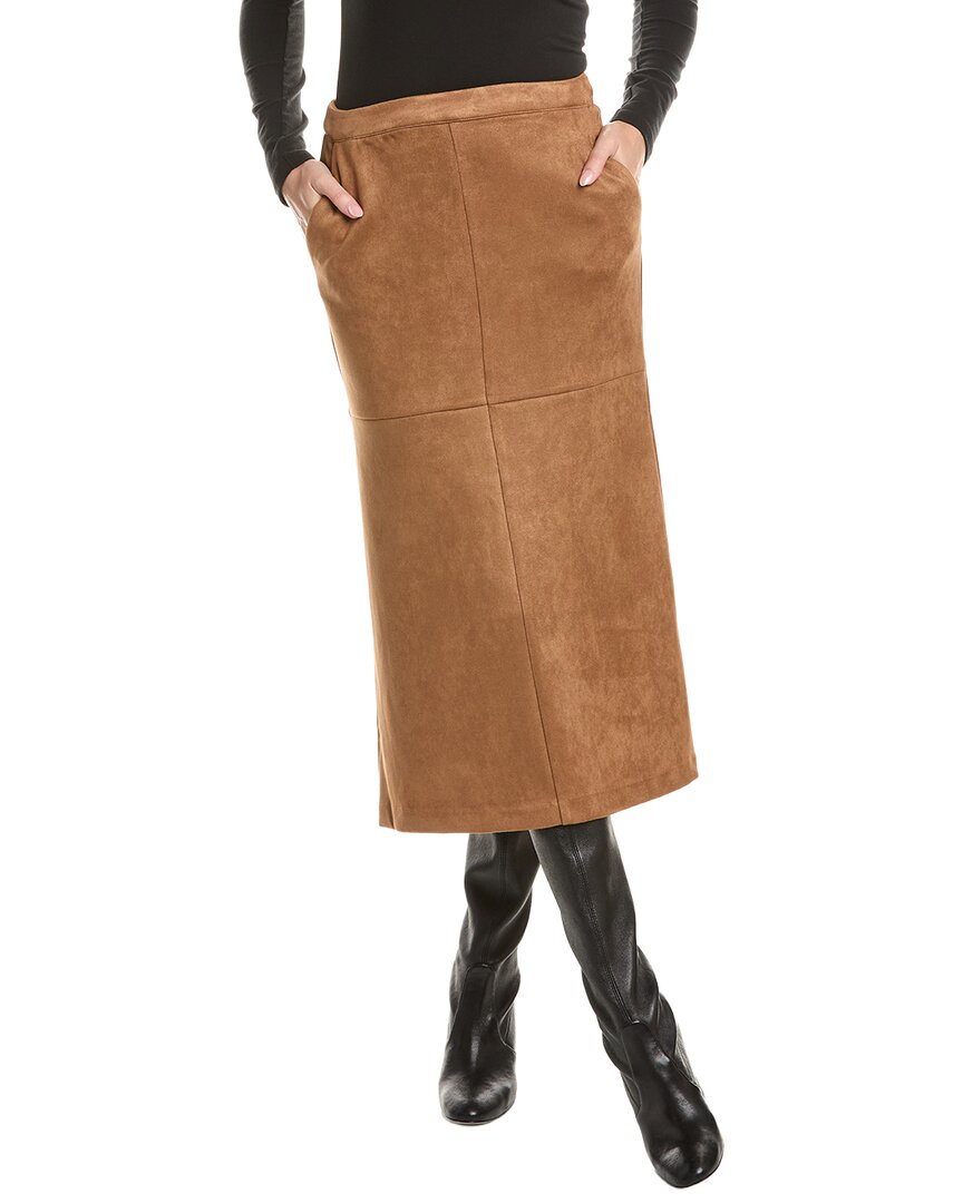 Laundry By Shelli Segal Paneled Flared Midi Skirt In Brown