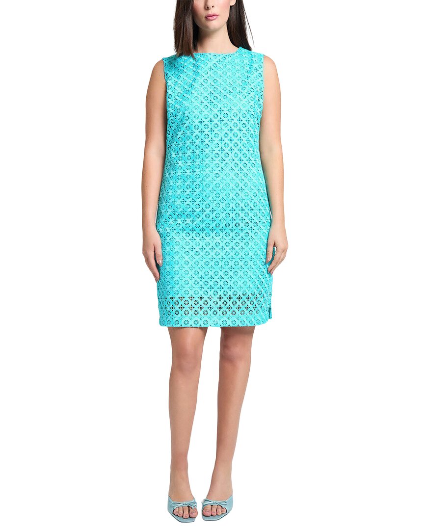 Ming Wang Geometric Lace Cutout Woven Sheath Dress