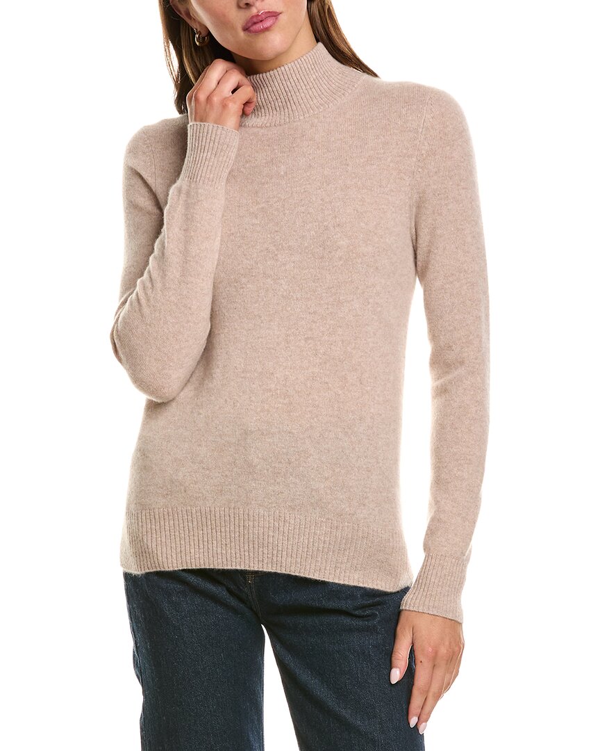 Incashmere Basic Mock Neck 100% Cashmere Sweater In Neutral