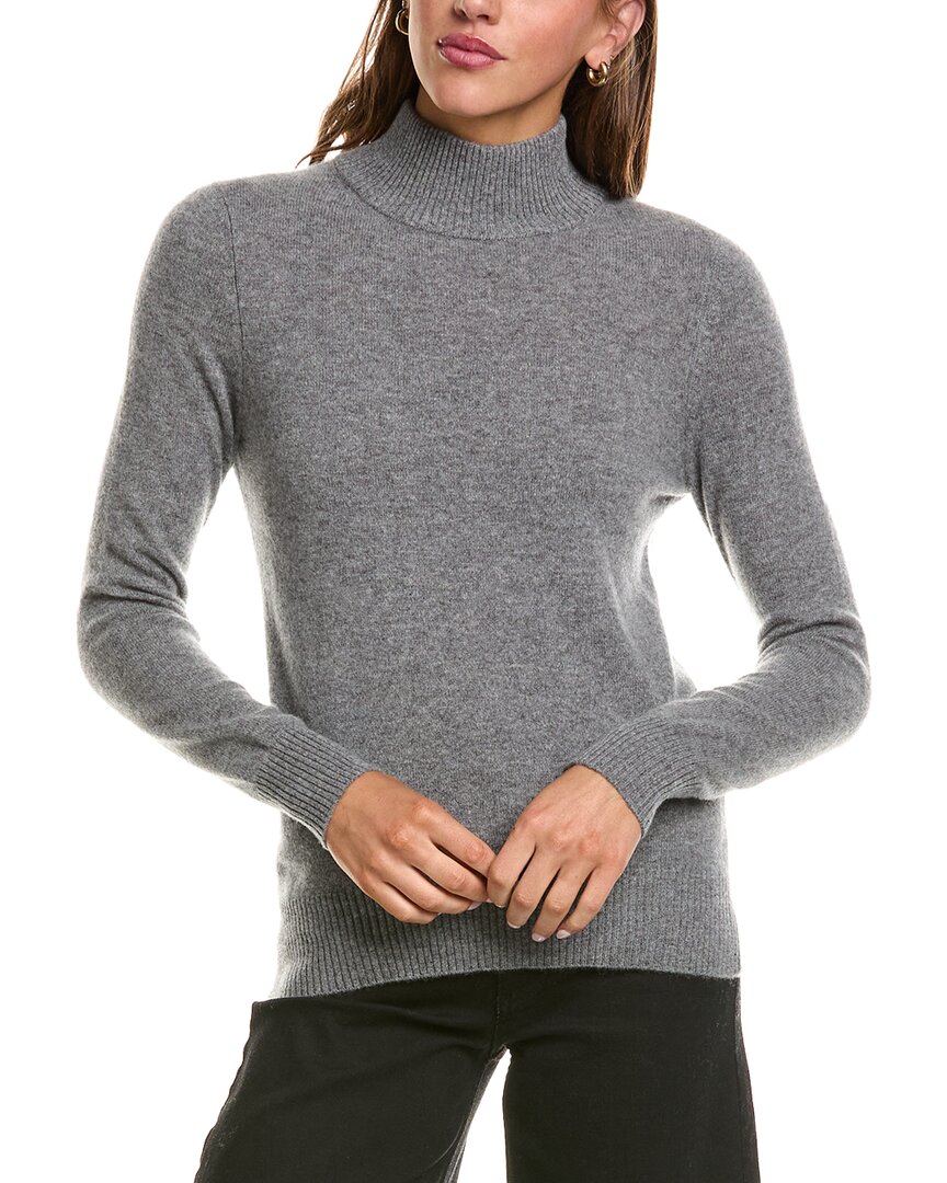 Incashmere Basic Mock Neck 100% Cashmere Sweater In Gray