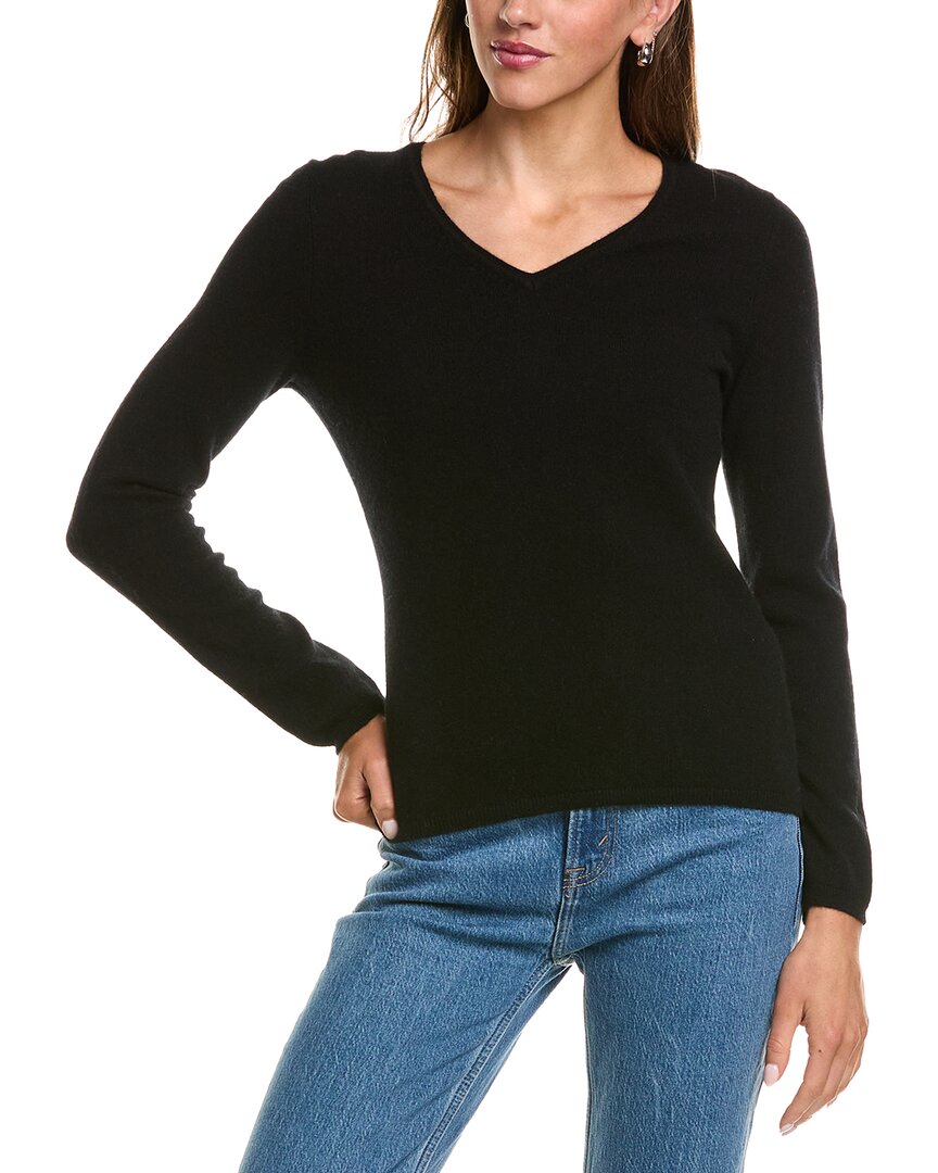 Incashmere Basic V-neck 100% Cashmere Sweater In Pink