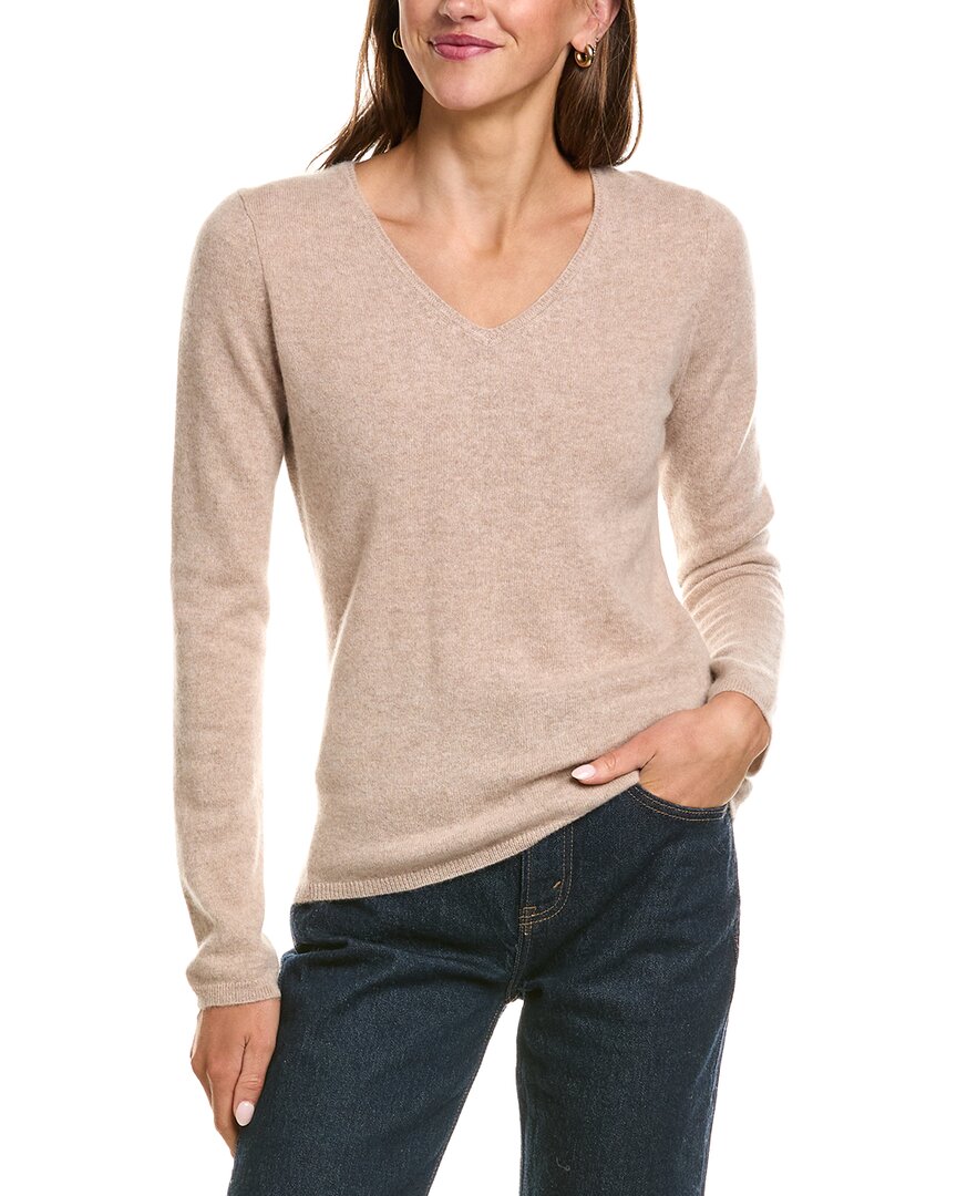 Incashmere Basic V-neck 100% Cashmere Sweater In Pink