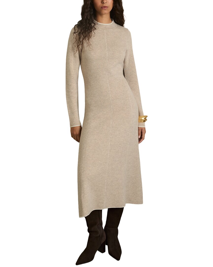 Reiss Mila Wool-blend Midi Dress In Gray