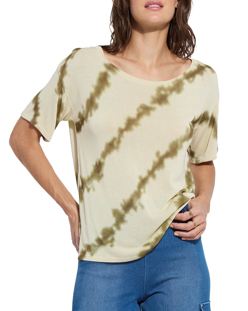 Lyssé Stelle Short Sleeve Sweater Top In Tie Dye Reflection
