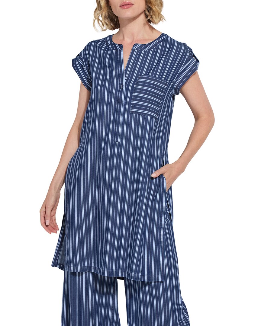 Lyssé Serefina Long Tunic In Vacay Chambray Stripe