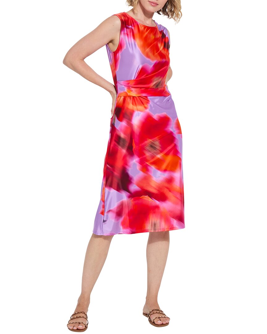 Lyssé Raquel Side Drape Printed Dress In Floating Floral