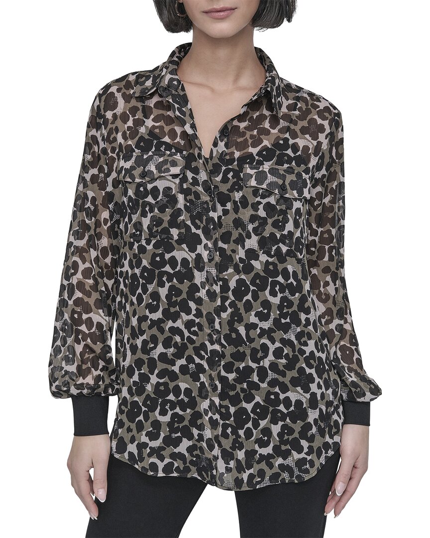 Dkny Button Down Shirt In Black
