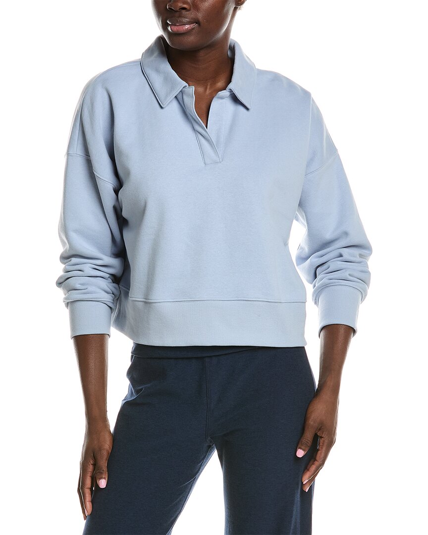 Beyond Yoga Luxefleece Collared Sweatshirt In Blue