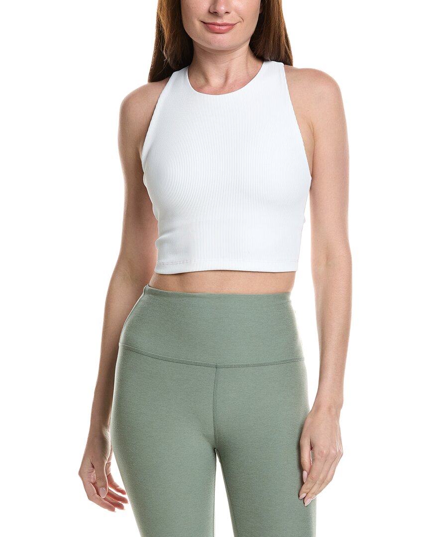 Beyond Yoga Refocus Ribbed Cropped Tank In White