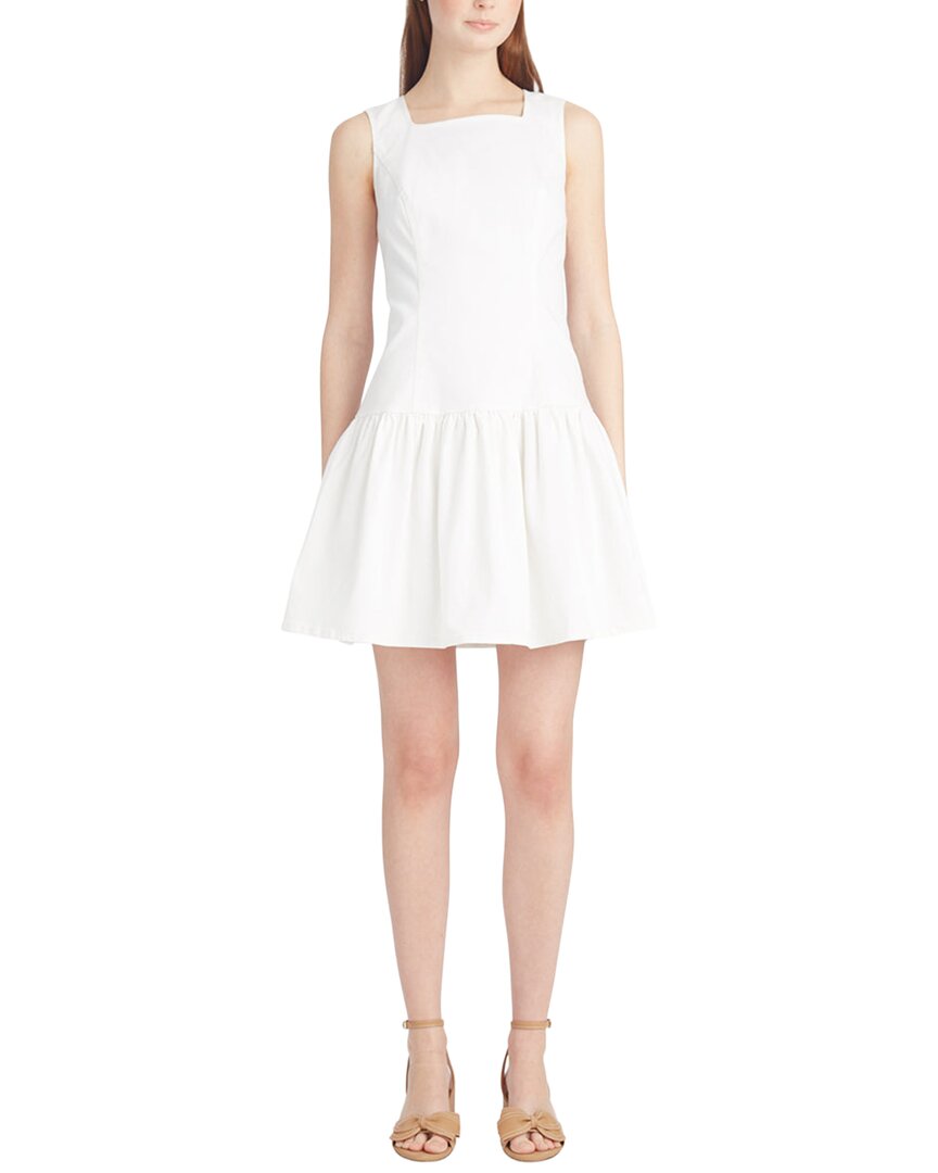 Draper James Colette Tailored Flounce Dress In White