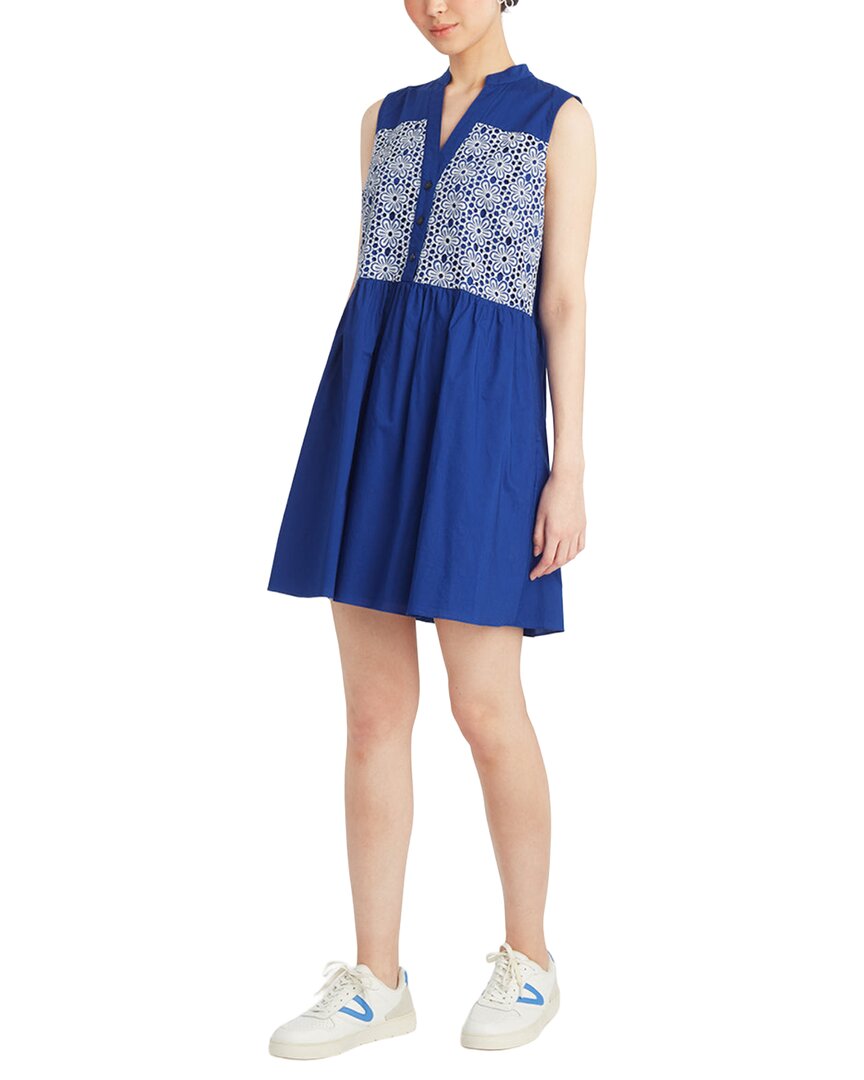 Draper James Sami Sleeveless Shirtdress In Blue Multi
