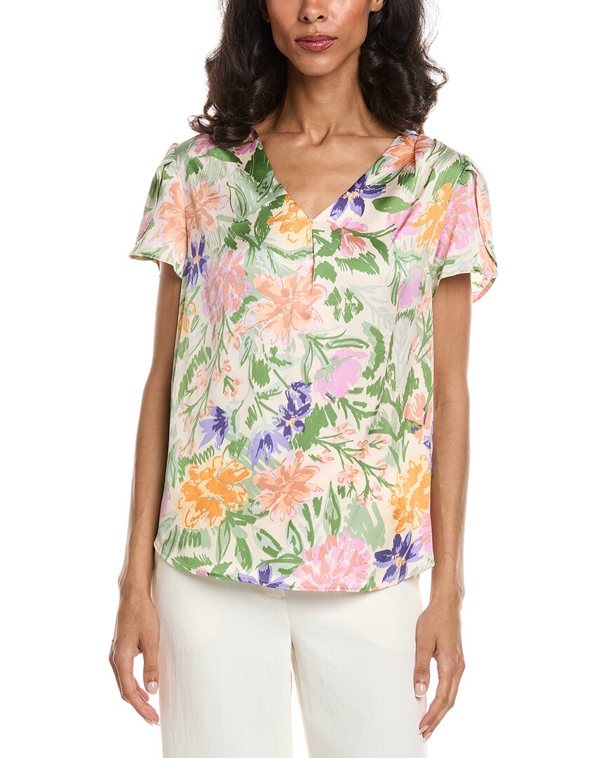 Tahari Asl Printed Blouse In Multi