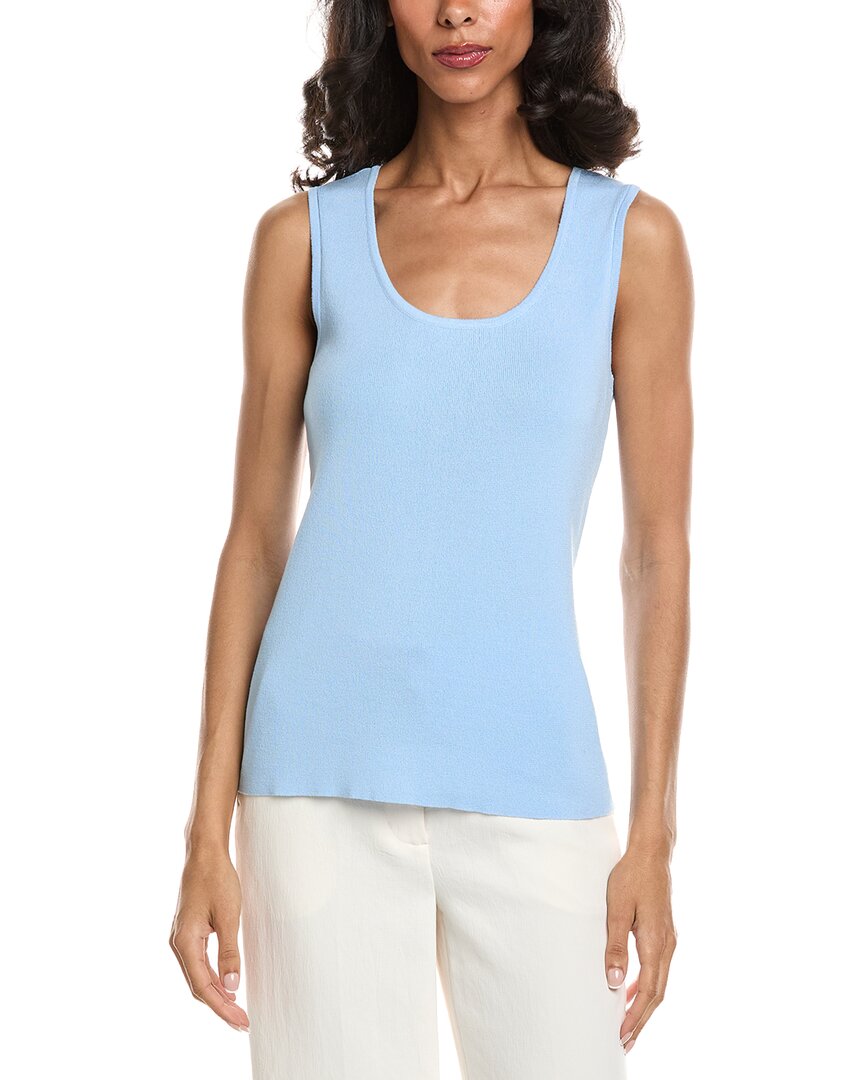 Tahari Asl Knit Tank Top In Blue
