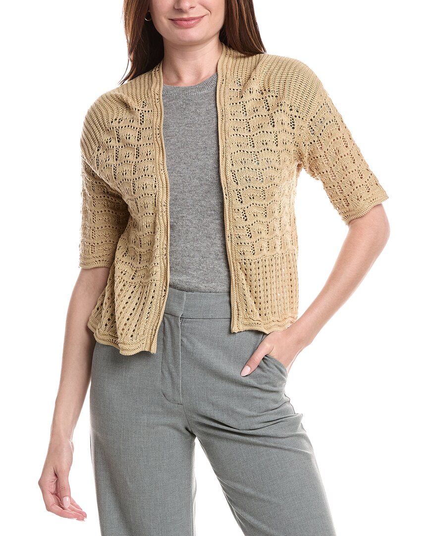 Joseph A . Open Stitch Shrug Top In White