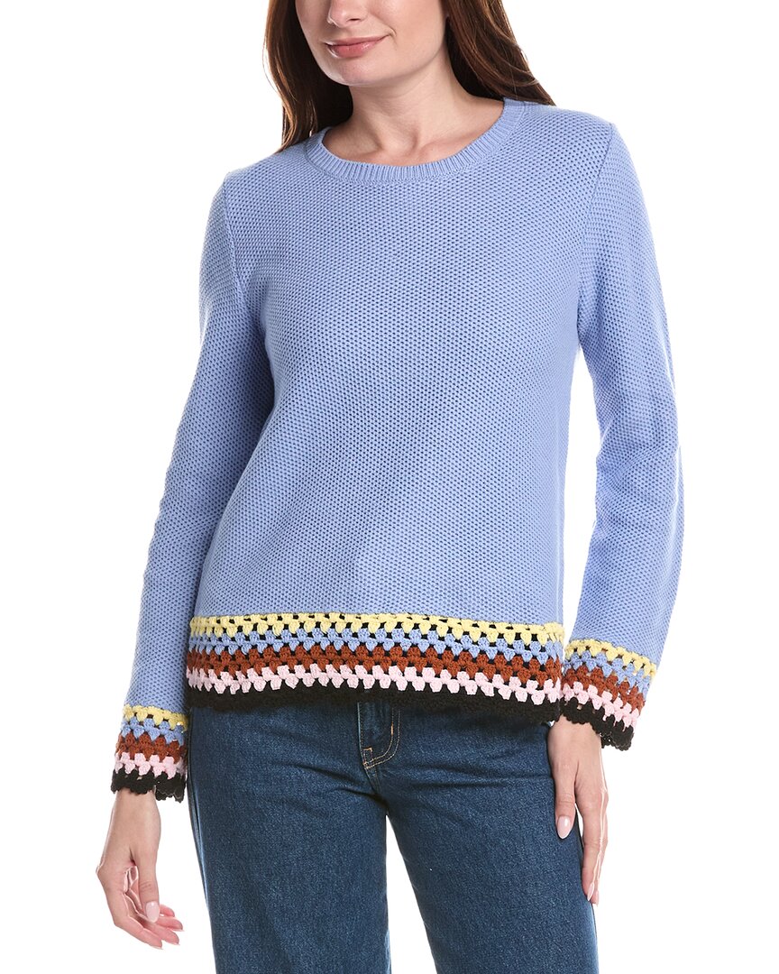 Joseph A . Novelty Crochet Sweater In Purple