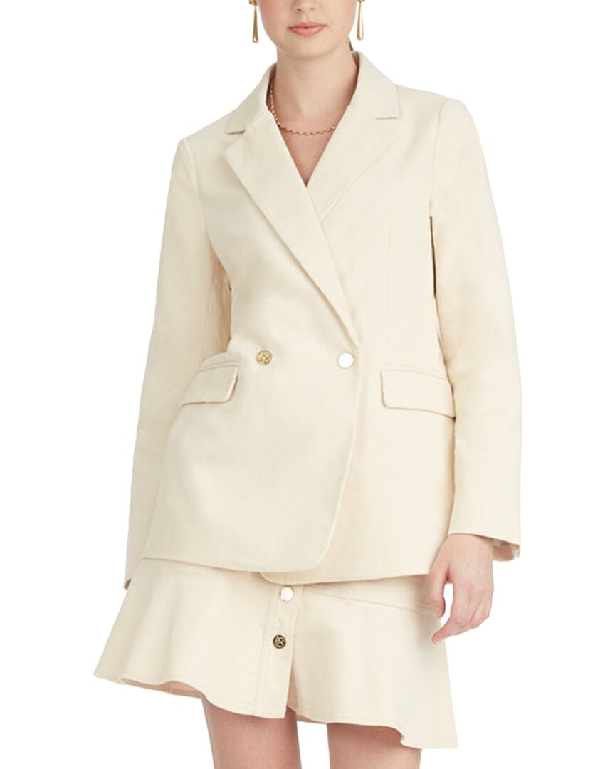 Draper James Double Breasted Blazer In Neutral