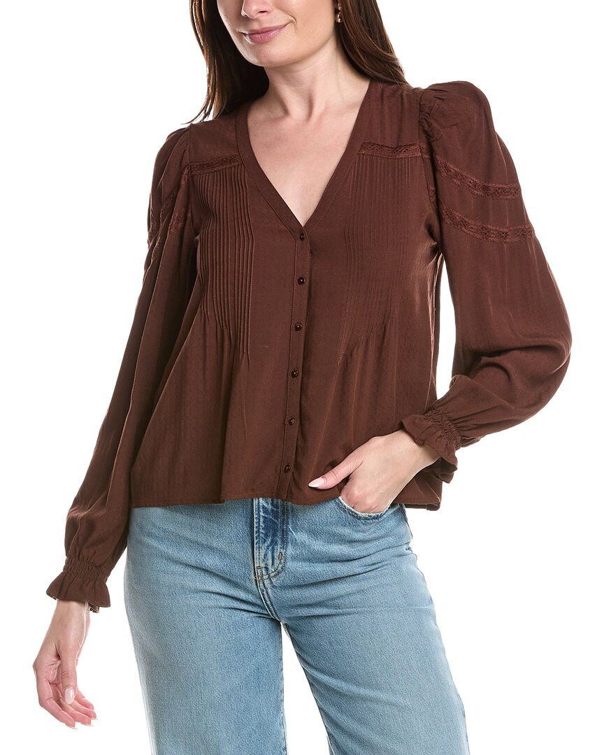 Saltwater Luxe Solid Blouse In Brown