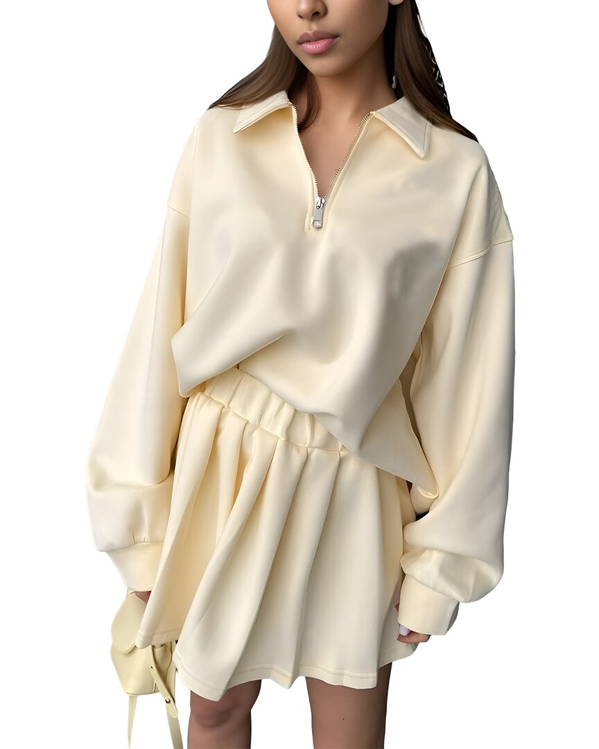 Emma Way 2pc Pullover & Skirt Set In Neutral