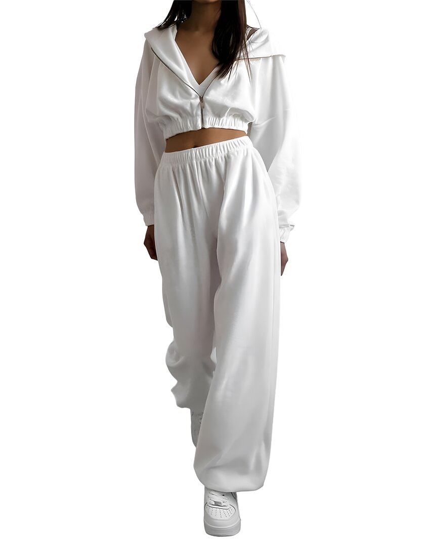 Emma Way 2pc Jacket & Pant Set In White
