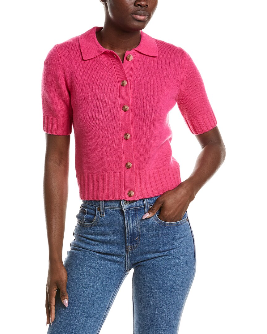 Naadam Premium 100% Cashmere Collared Cardigan In Pink
