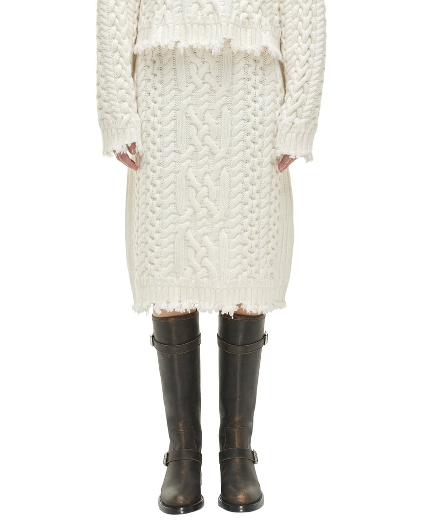Simkhai Brioni Wool Mini Skirt In White