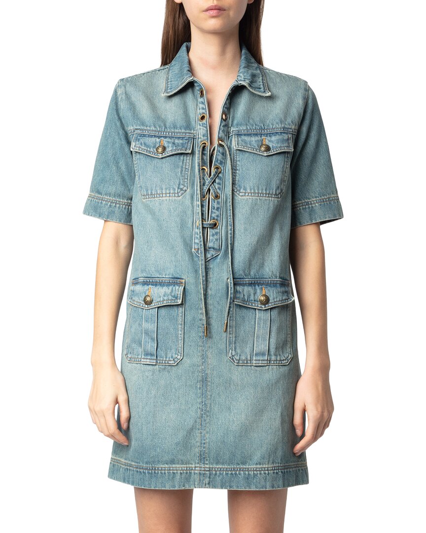 Zadig & Voltaire Record Denim Dress In Blue